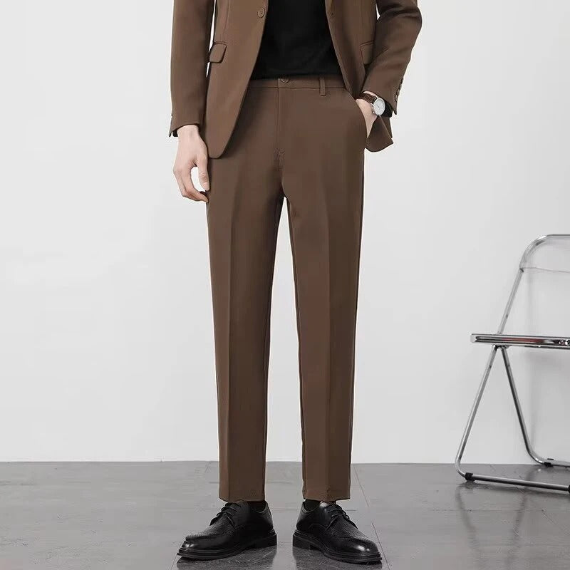 Strakke professionele zakelijke broek met rechte pijpen