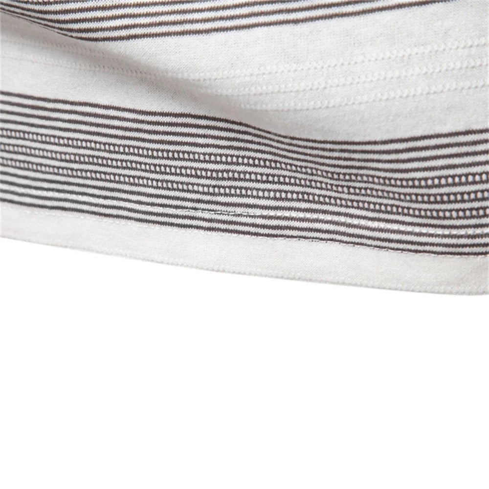 Heren casual top met korte mouwen en gestreept patroon