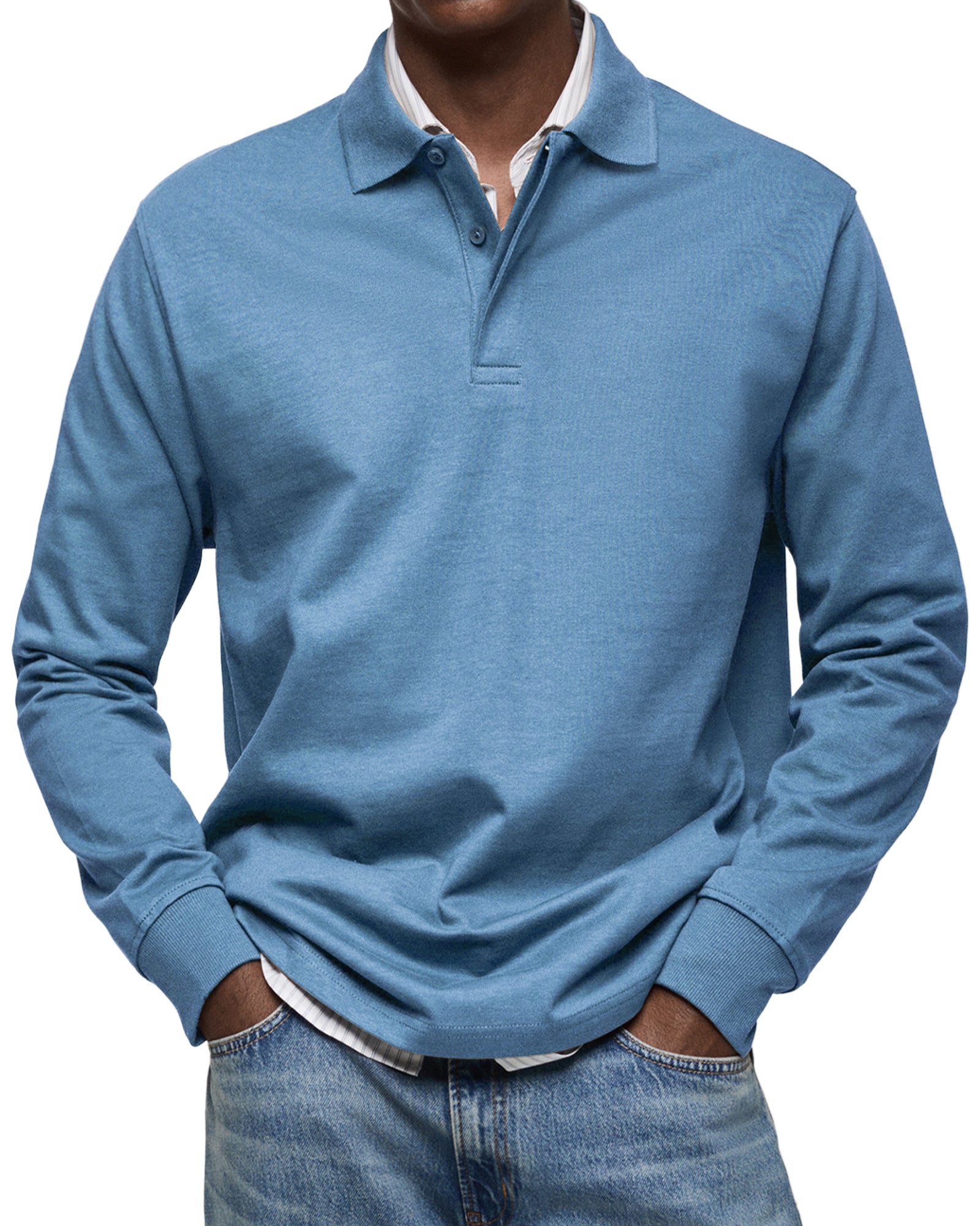 POLO MANCHES LONGUES STRUCTURÉ POUR HOMME
