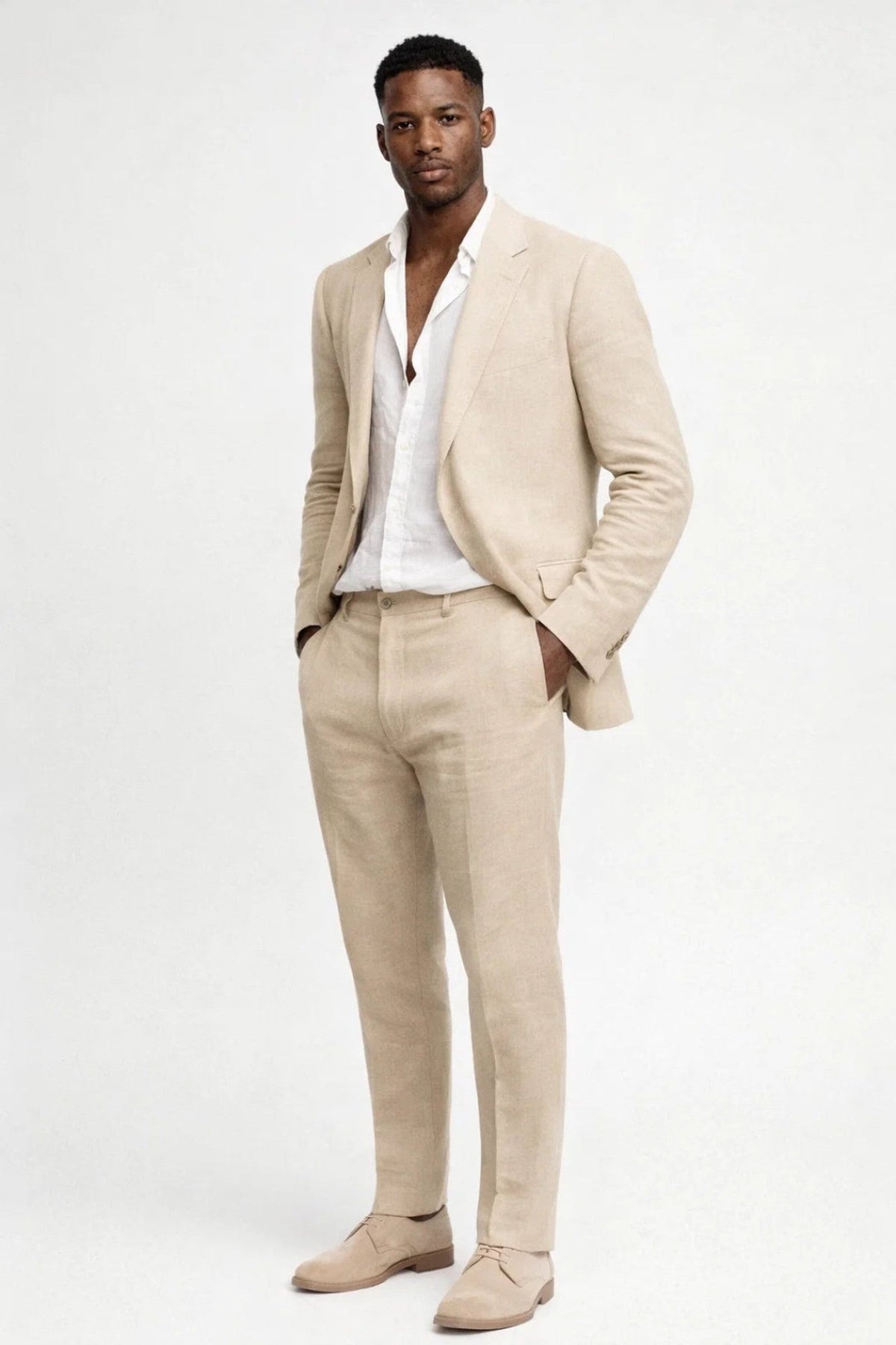 Set Men - Lightweight Two-Piece Summer Outfit with Button Front