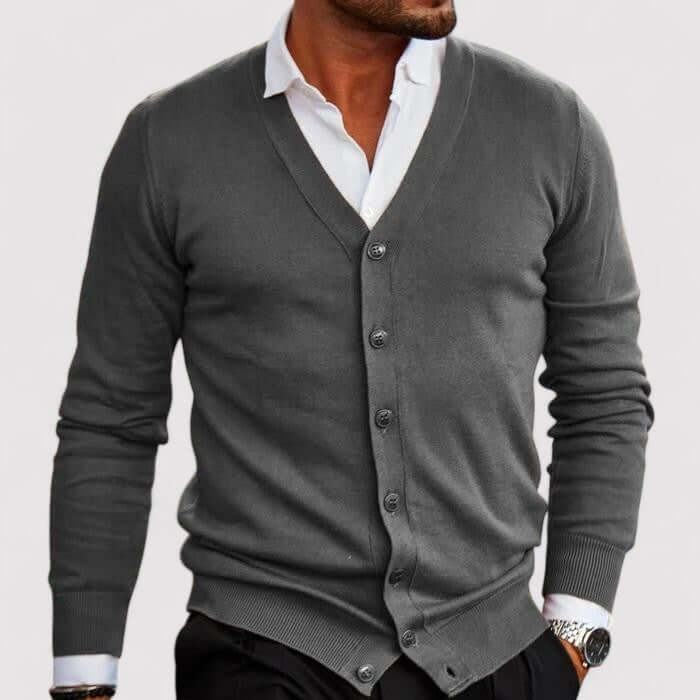 Men's Knitted V-Neck Cardigan