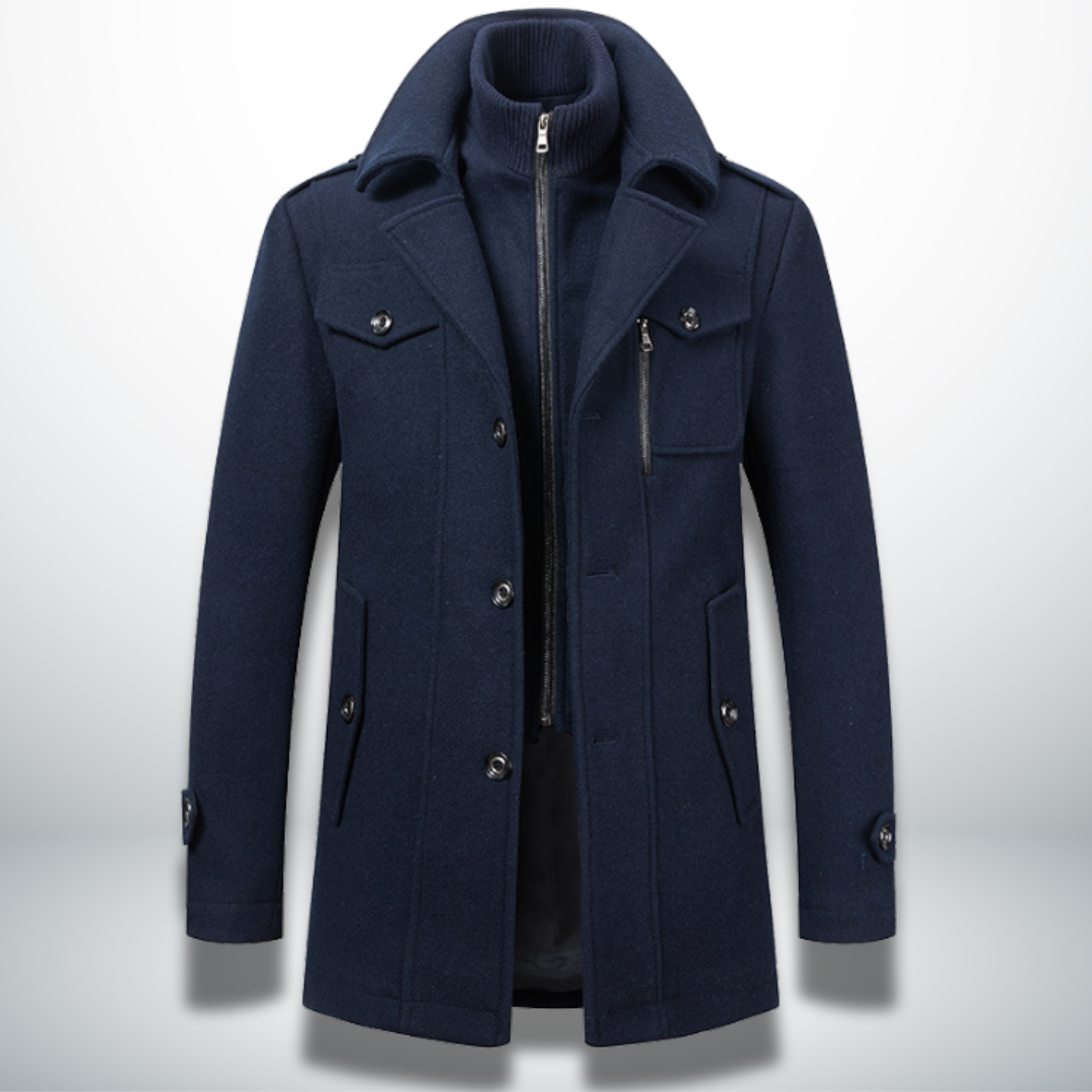 Manteau Homme Col Montant Zippé