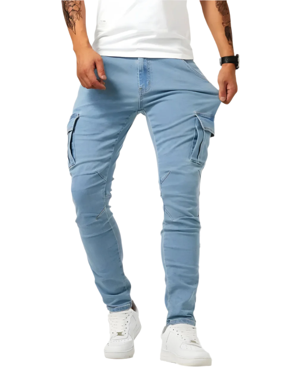Pantalon cargo élastique premium