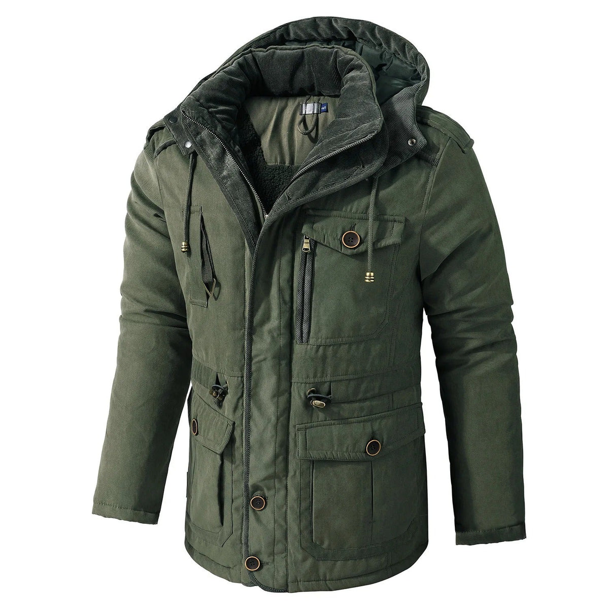 Warme winddichte winterjas met capuchon voor heren