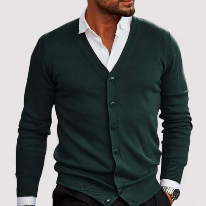 Men's Knitted V-Neck Cardigan