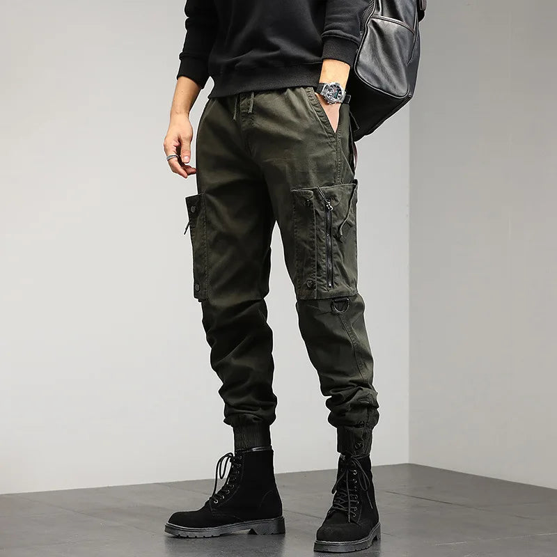 Pantalon Cargo Slim à Poches Zippées