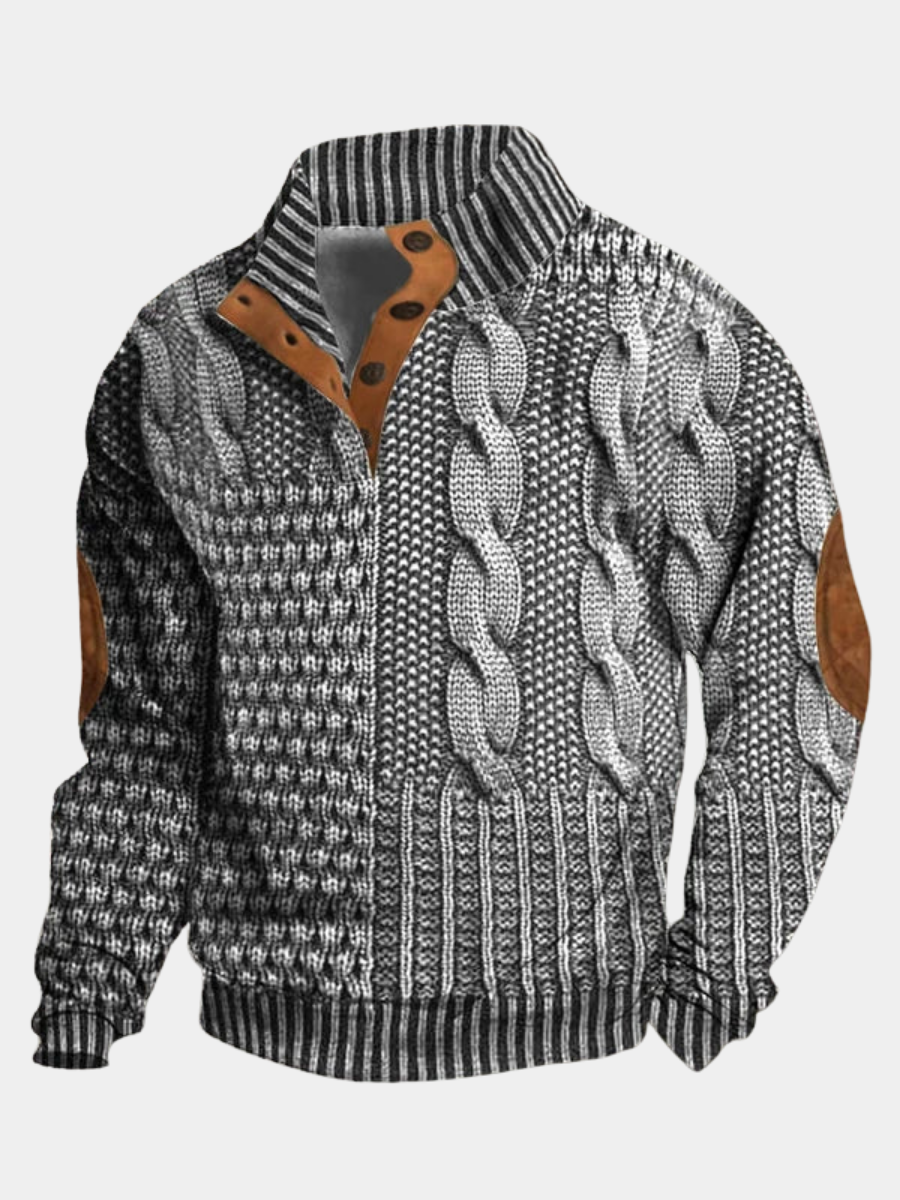 PULLOVER CHAUD À MOTIF POUR HOMME
