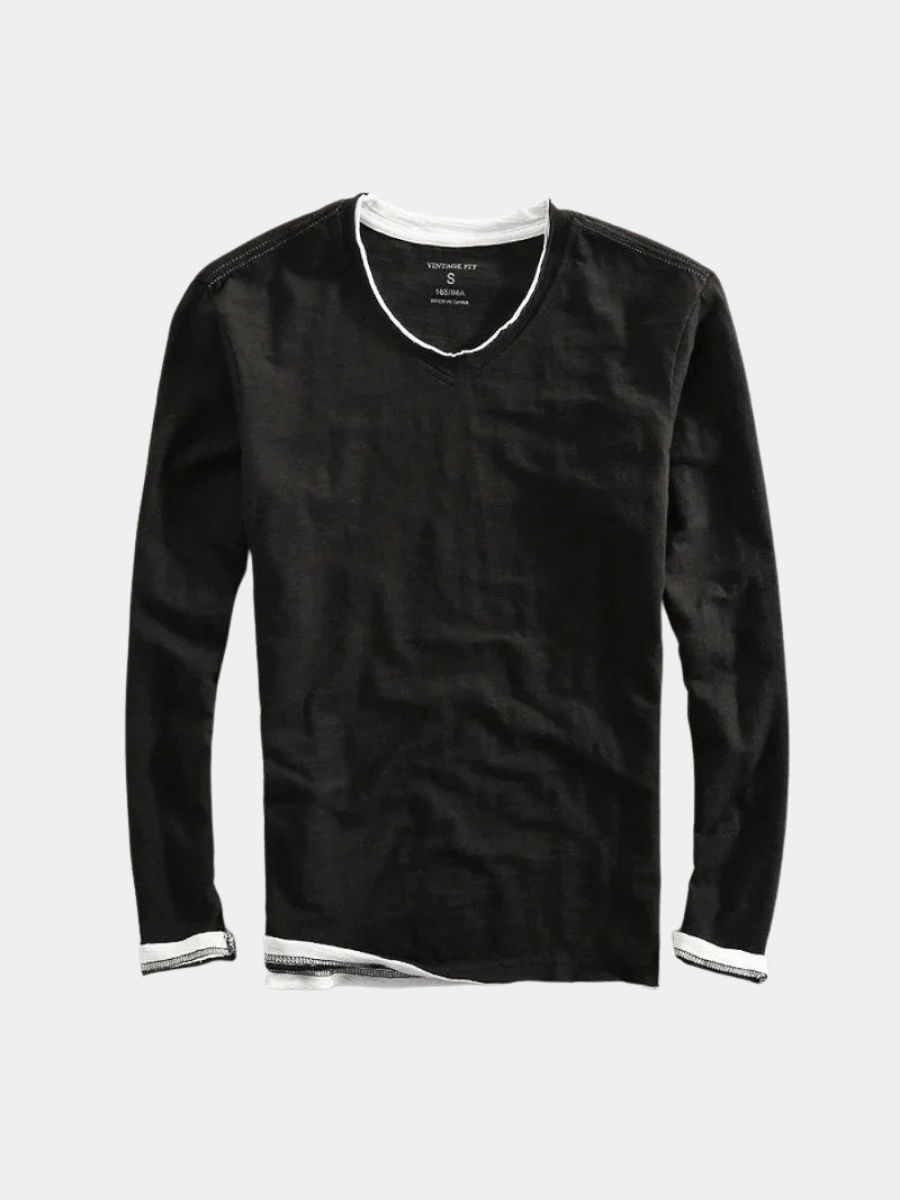 CHEMISE EN COTON À MANCHES LONGUES POUR HOMME