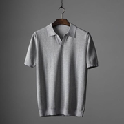 Korte mouwen gebreid poloshirt voor heren