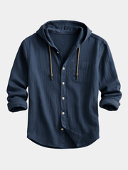 CHEMISE À CAPUCHE BOUTONNÉE POUR HOMME