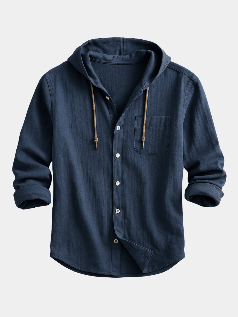 CHEMISE À CAPUCHE BOUTONNÉE POUR HOMME