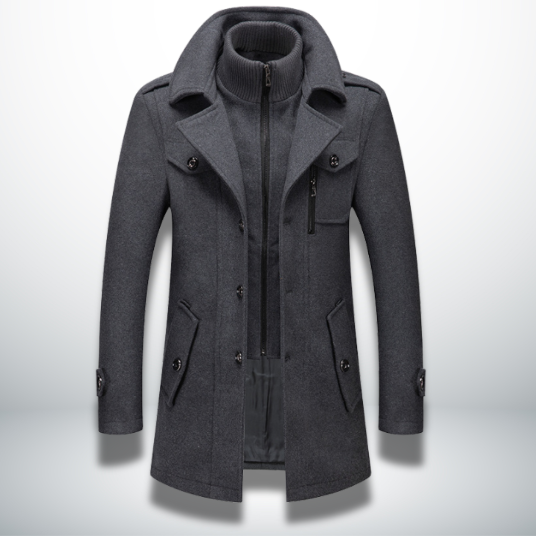 Manteau Homme Col Montant Zippé