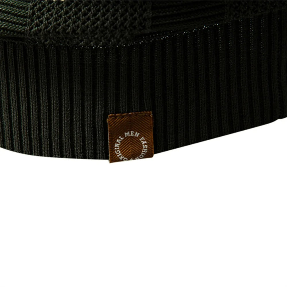 Herenpullover met lange mouwen en verticaal patroon