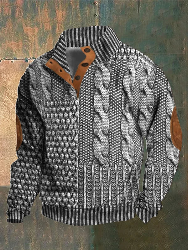 PULLOVER CHAUD À MOTIF POUR HOMME