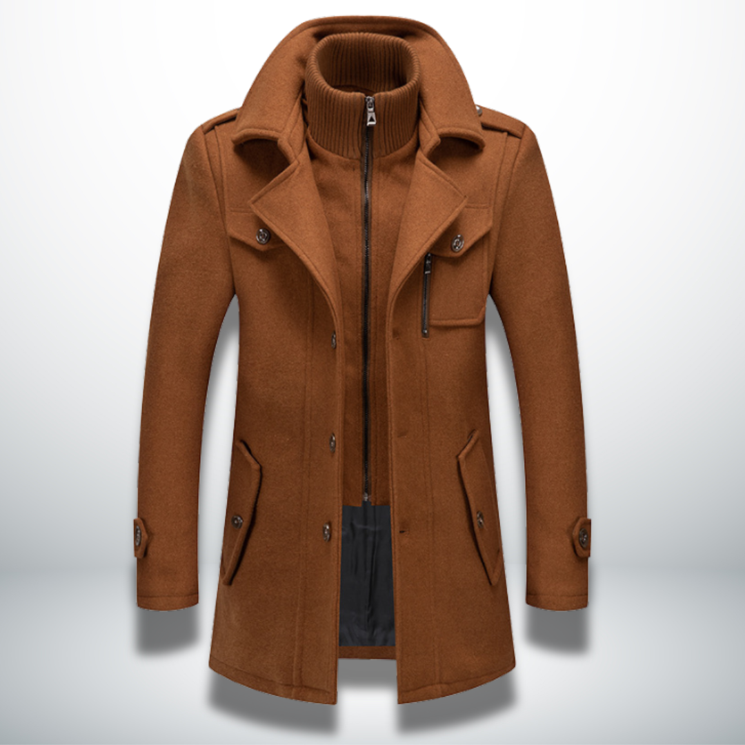 Manteau Homme Col Montant Zippé