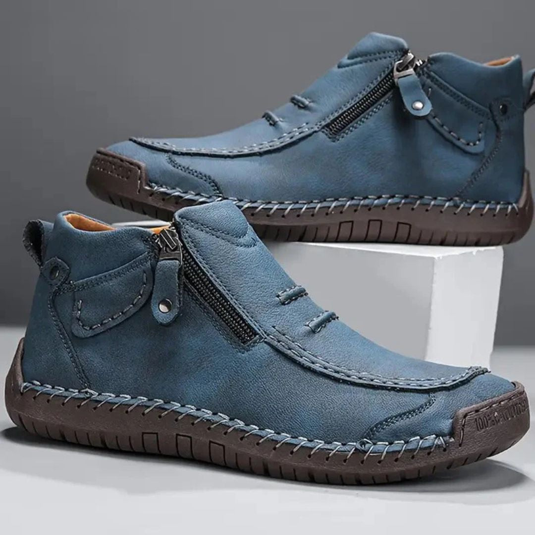 Bottines Homme en Cuir Zippées Cousu Main