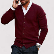 Men's Knitted V-Neck Cardigan