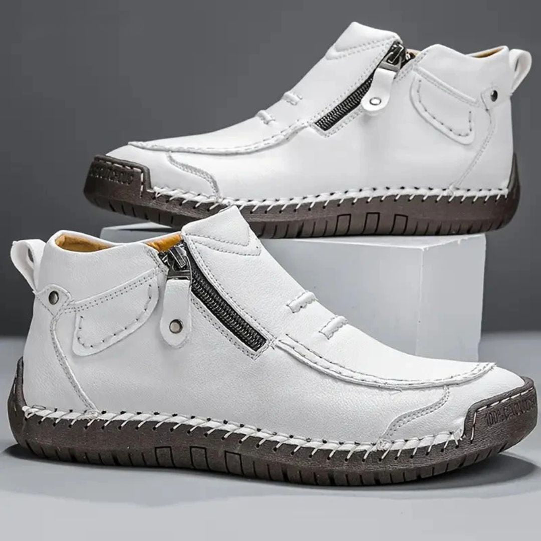 Bottines Homme en Cuir Zippées Cousu Main