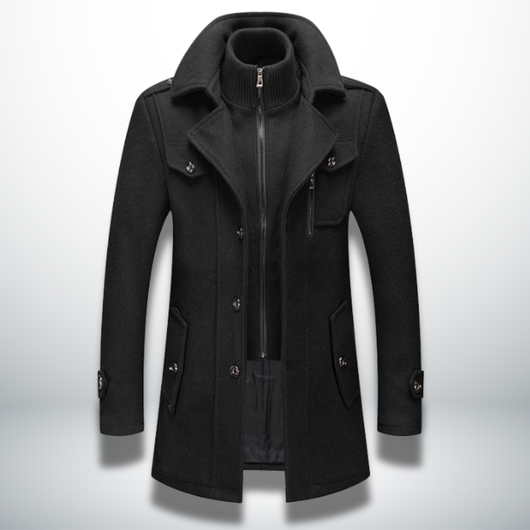 Manteau Homme Col Montant Zippé