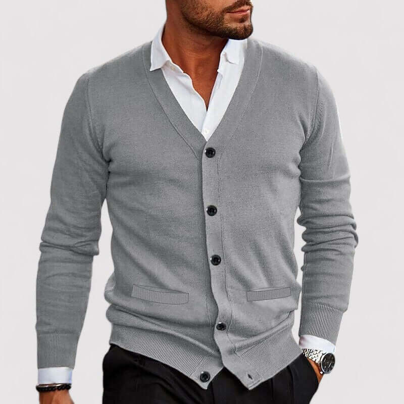 Men's Knitted V-Neck Cardigan