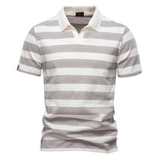 Heren casual top met korte mouwen en gestreept patroon