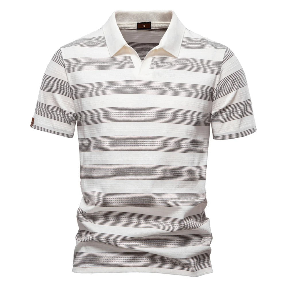 Heren casual top met korte mouwen en gestreept patroon