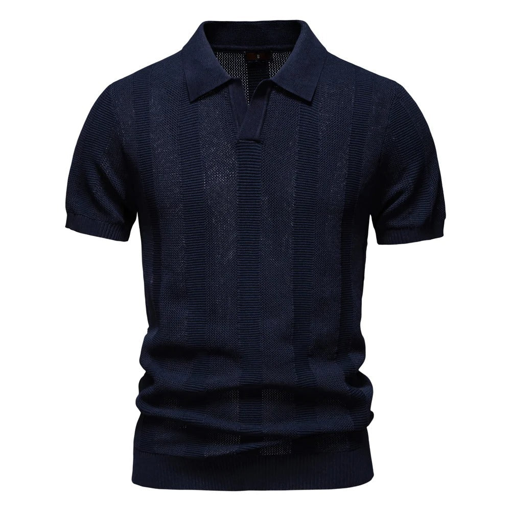 Herenpullover met lange mouwen en verticaal patroon