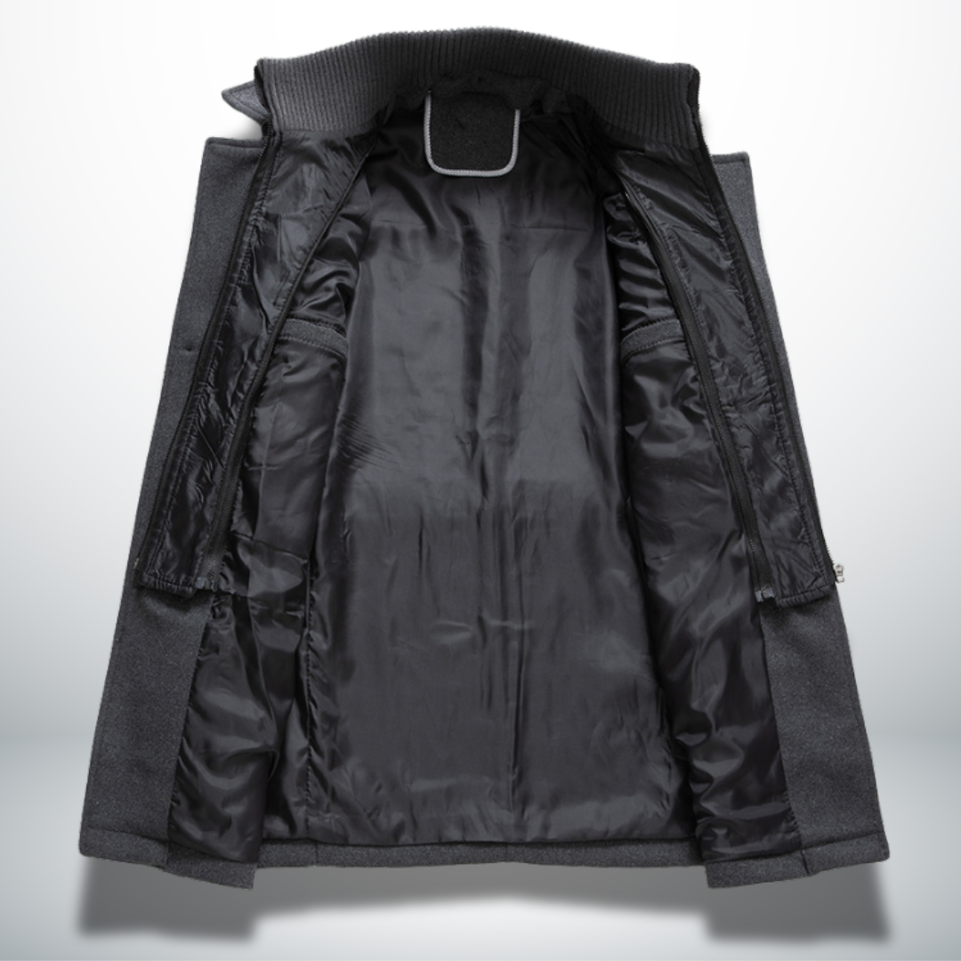 Manteau Homme Col Montant Zippé