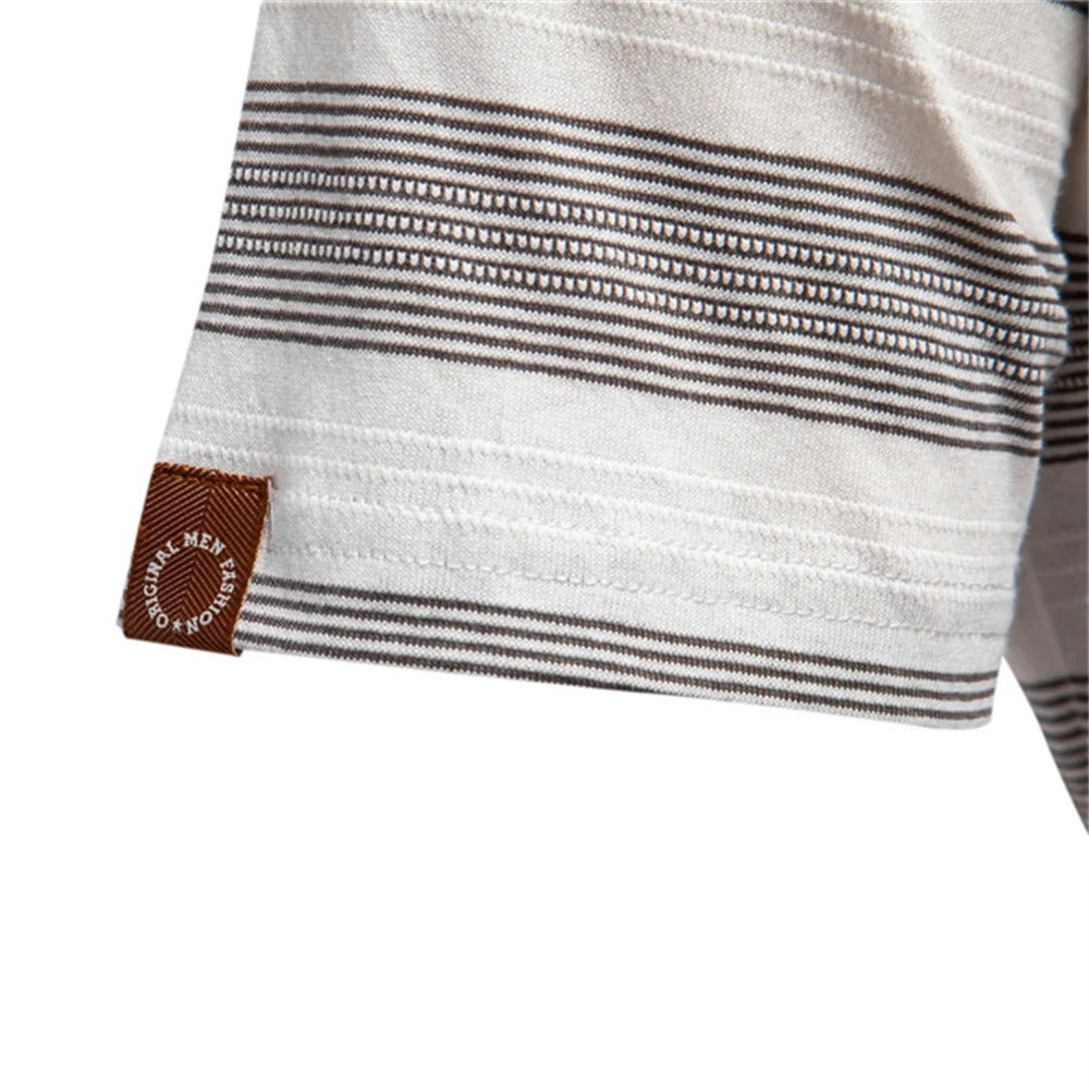 Heren casual top met korte mouwen en gestreept patroon