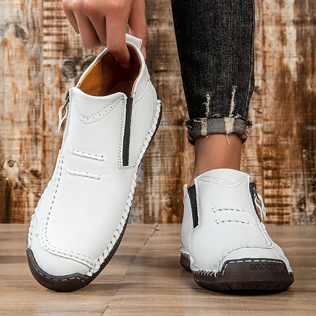 Bottines Homme en Cuir Zippées Cousu Main
