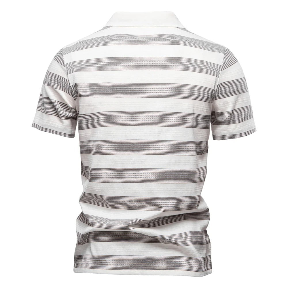 Heren casual top met korte mouwen en gestreept patroon