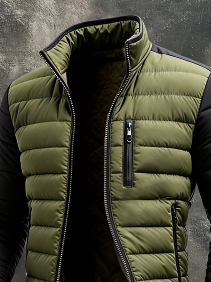 Blouson matelassé zippé à la coupe moderne