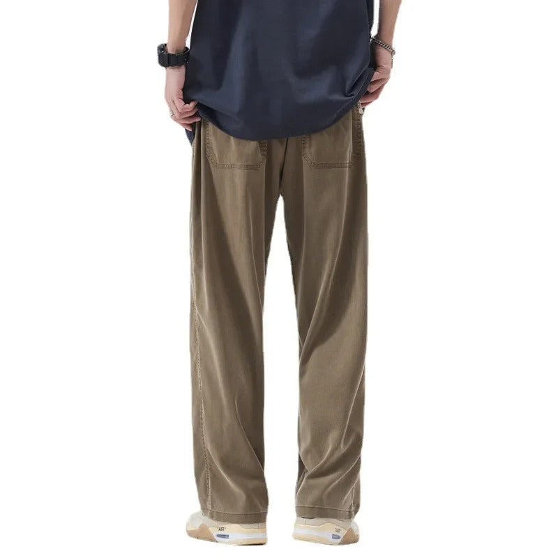 Heren casual loszittende broek met wijde pijpen