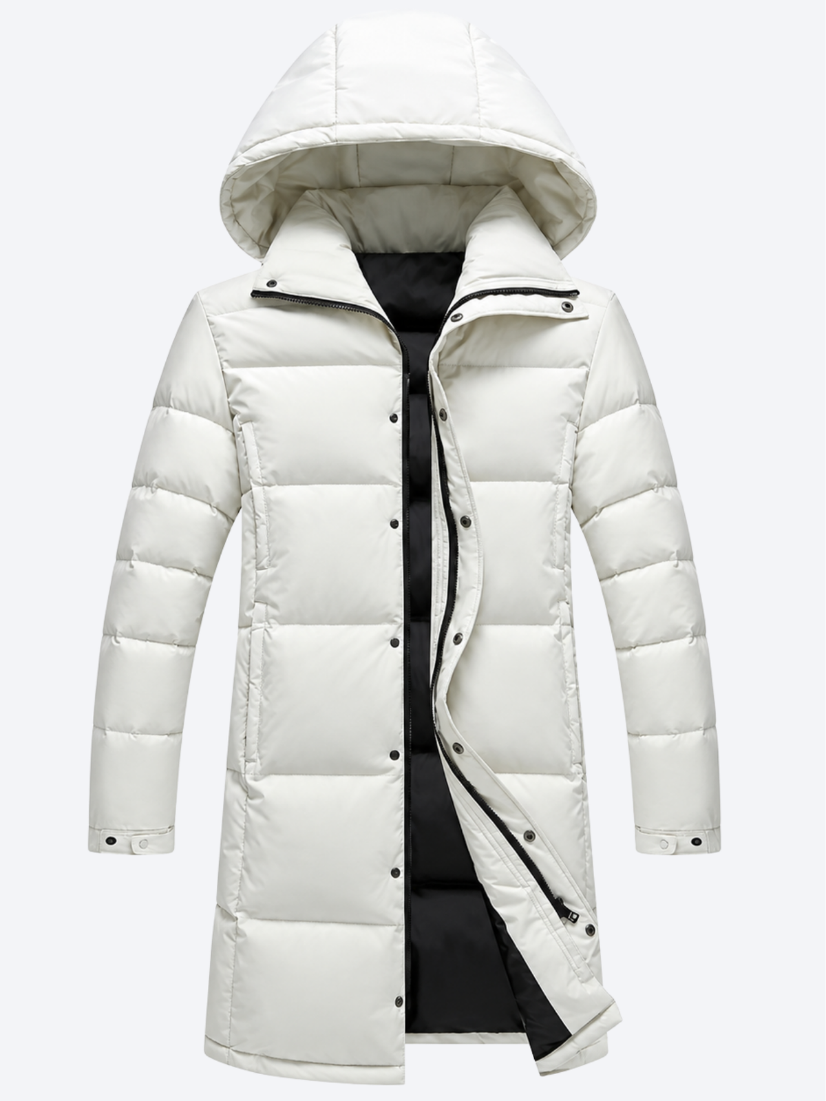 Parka longue à capuche homme, doudoune matelassée