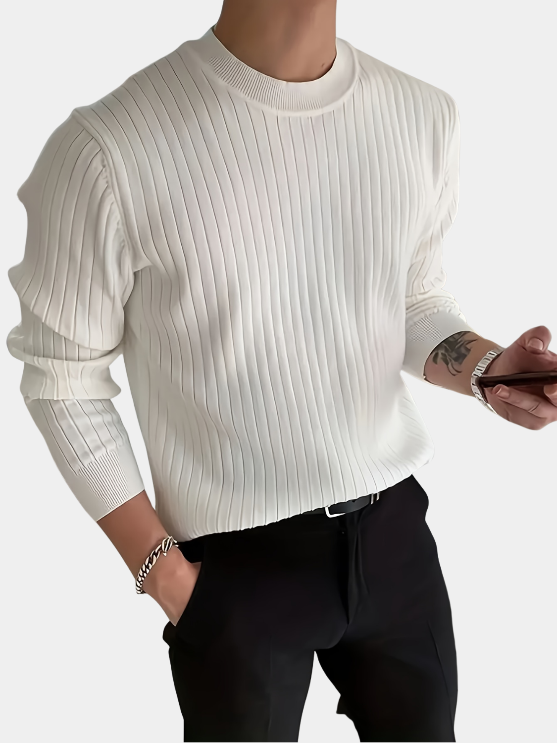 PULL EN MAILLE DE RAYON POUR HOMMES