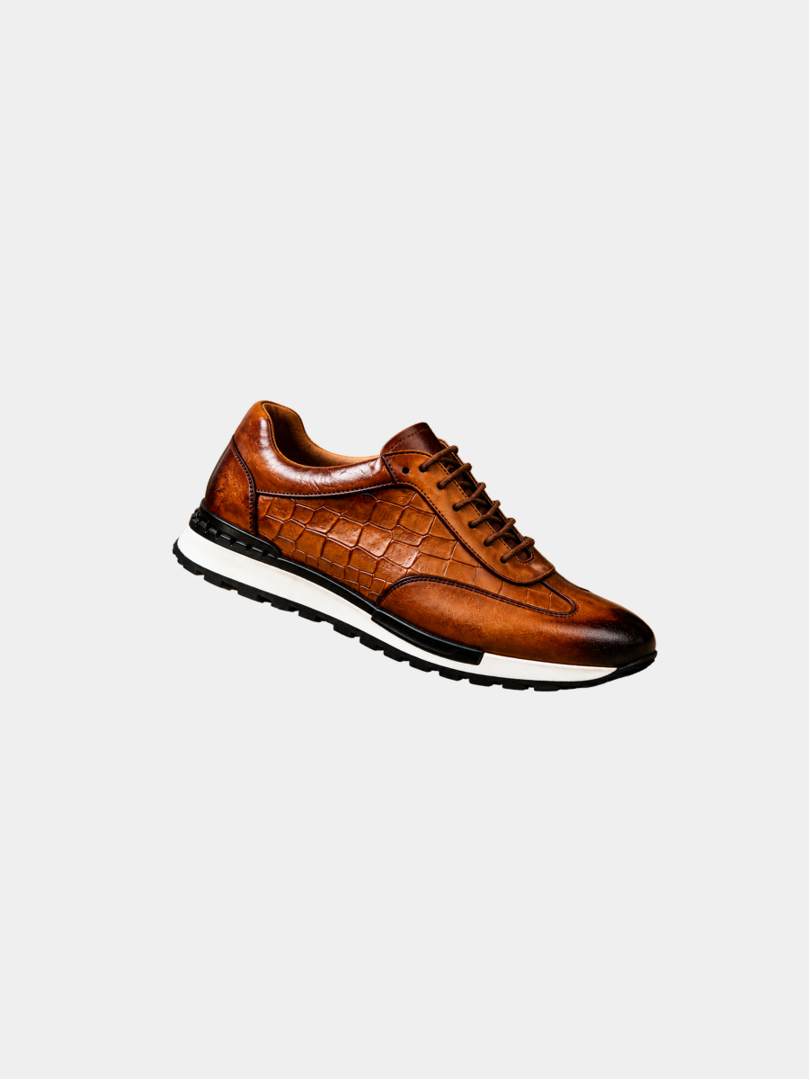 BASKETS POUR HOMMES EN CUIR DE VACHE TEXTURÉ