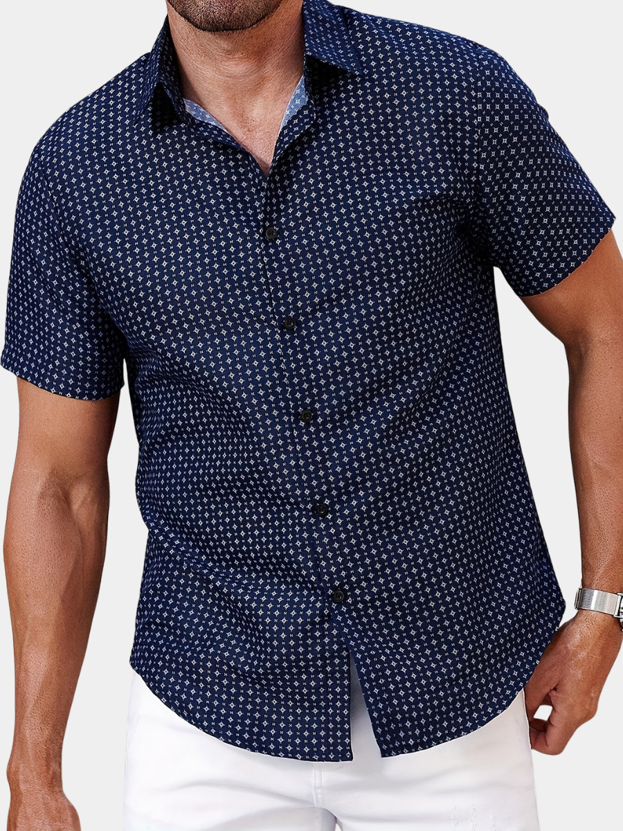 CHEMISE À MOTIF GÉOMÉTRIQUE POUR HOMMES