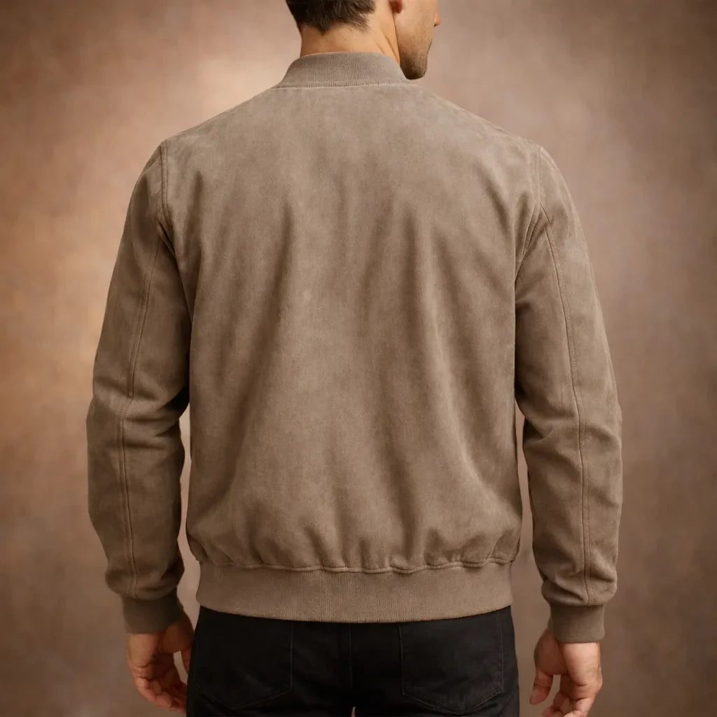 Blouson bombardier effet daim homme