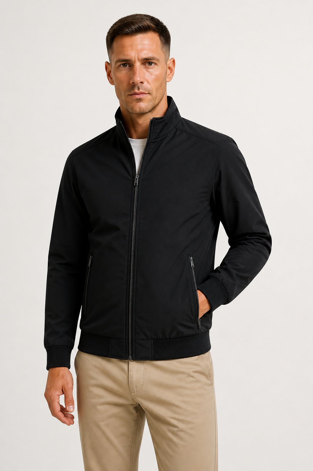 Veste Mi-Saison Homme Coupe Ajustée Déperlante