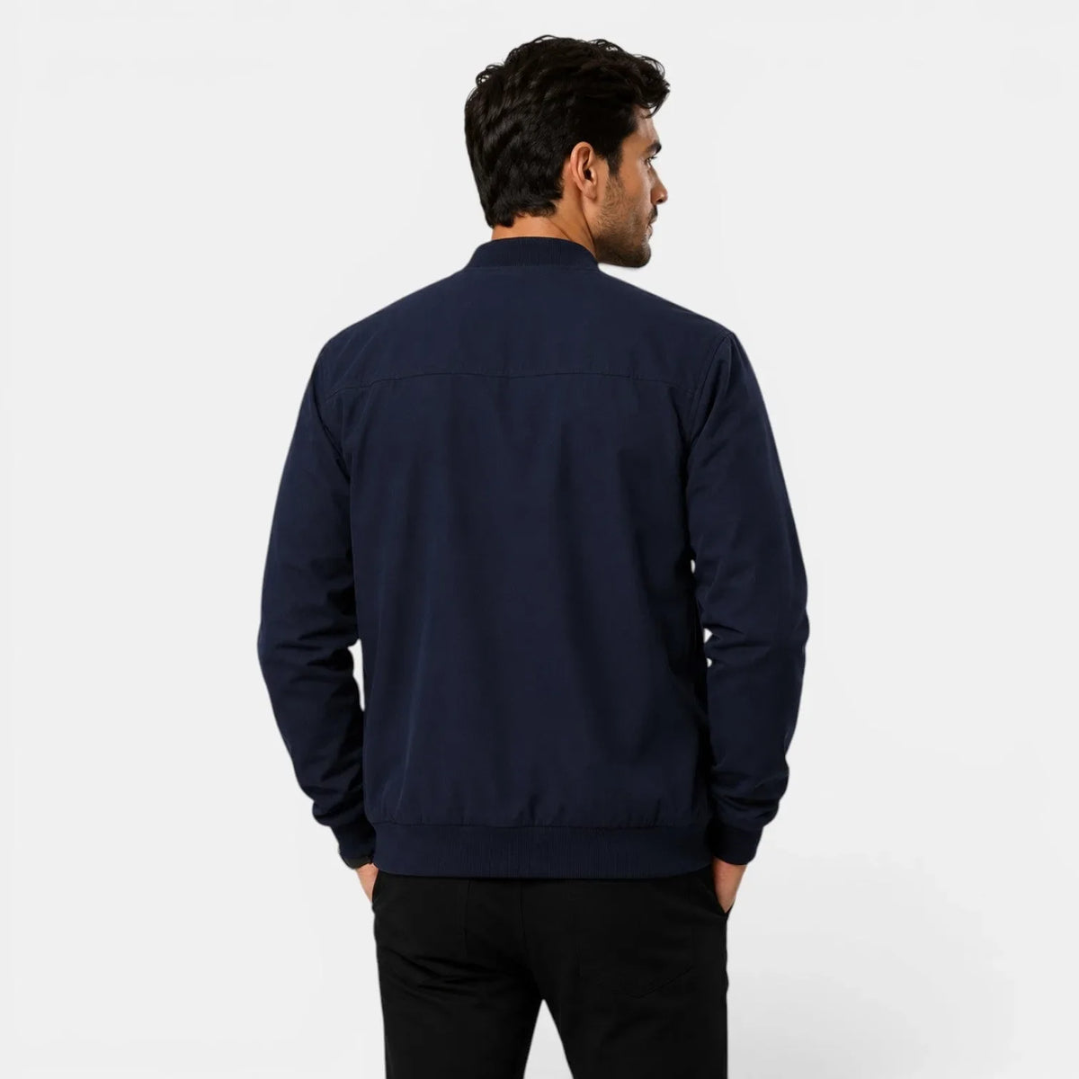 Bomberjack met ribbed details