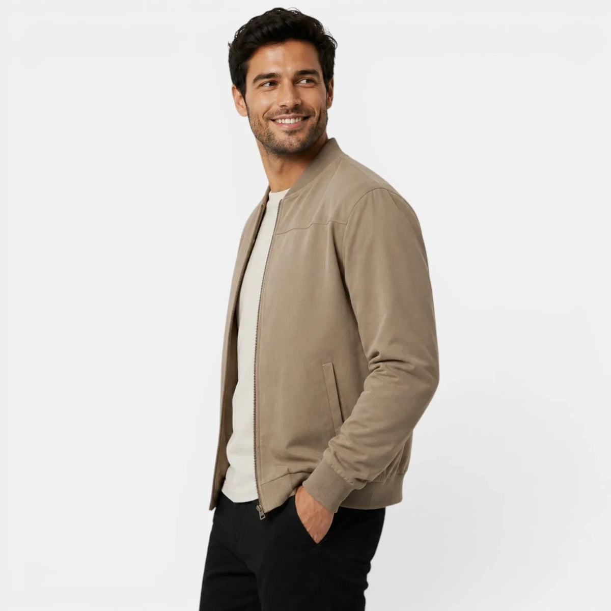 Bomberjack met ribbed details