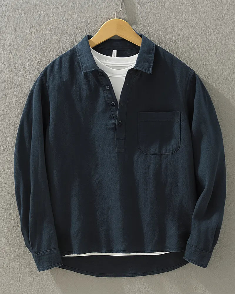 CHEMISE DEMI-PATTE BOUTONNÉE POUR HOMME