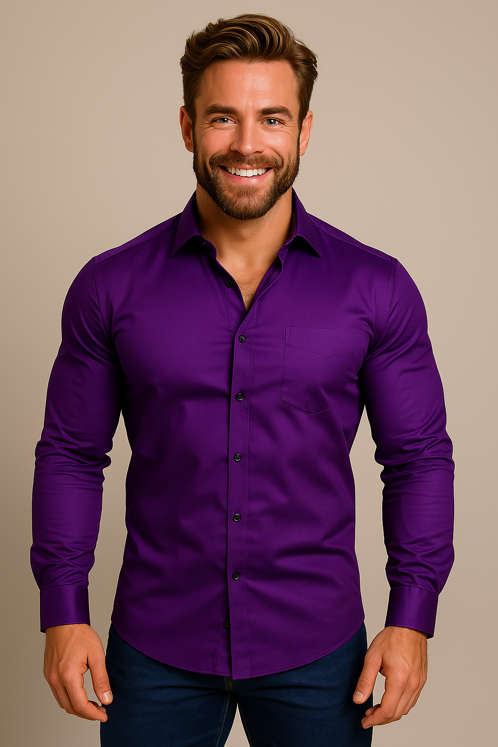 Chemise Homme Manches Longues Coupe Slim