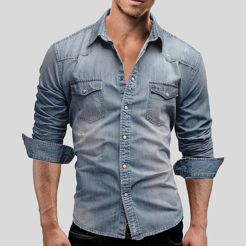 Ralf | Herren Jeanshemd Langarm Vintage Used-Look