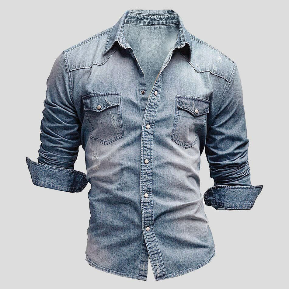 Ralf | Herren Jeanshemd Langarm Vintage Used-Look