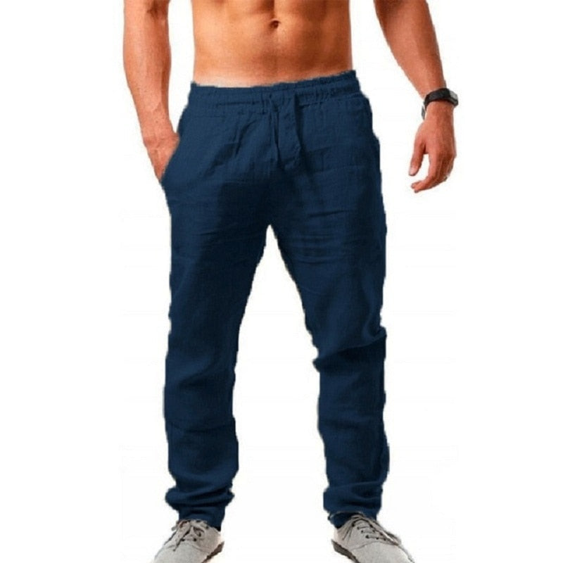 Pantalon en Lin Homme Coupe Droite