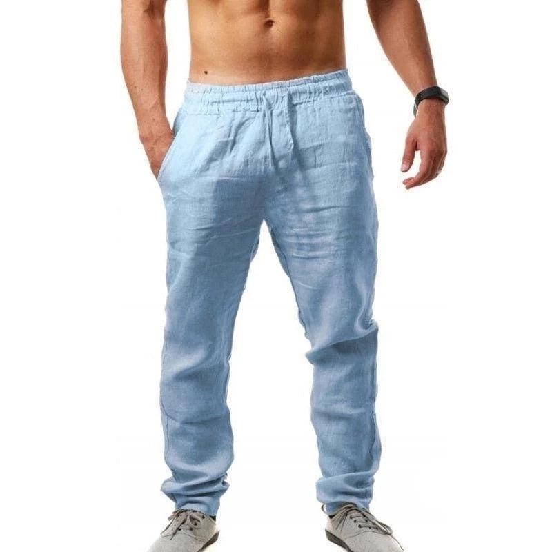 Pantalon en Lin Homme Coupe Droite