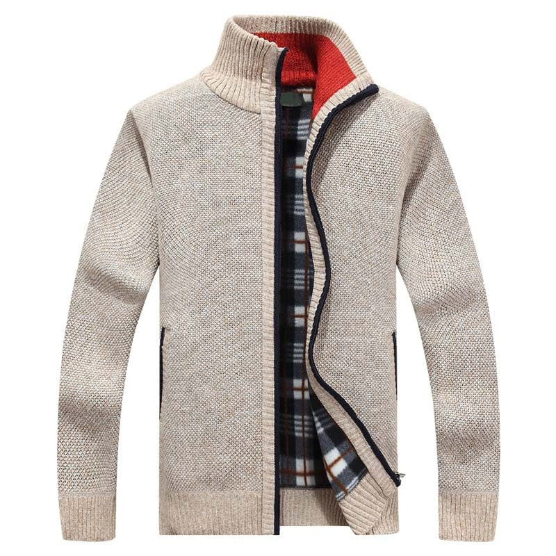 Gilet en Maille Zippé Homme à Col Montant