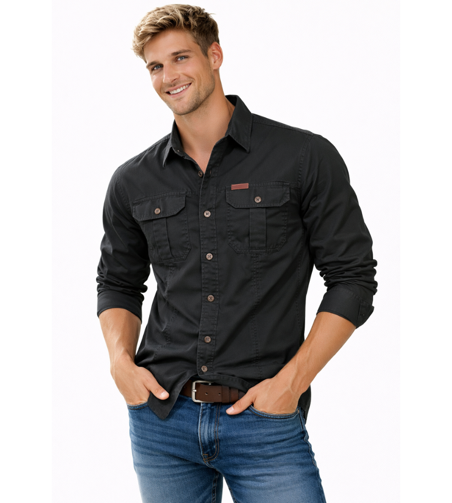 Surchemise Cargo Homme à Manches Longues