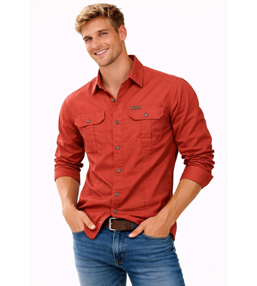 Surchemise Cargo Homme à Manches Longues
